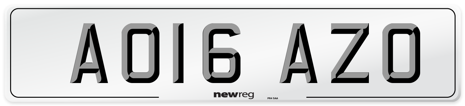 AO16 AZO Number Plate from New Reg